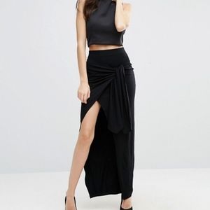 ASOS maxi skirt with side twist and slit size 2